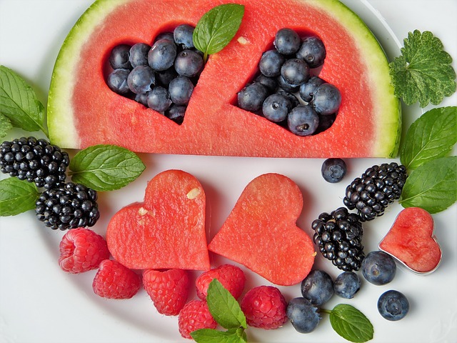 fruit in heart shape