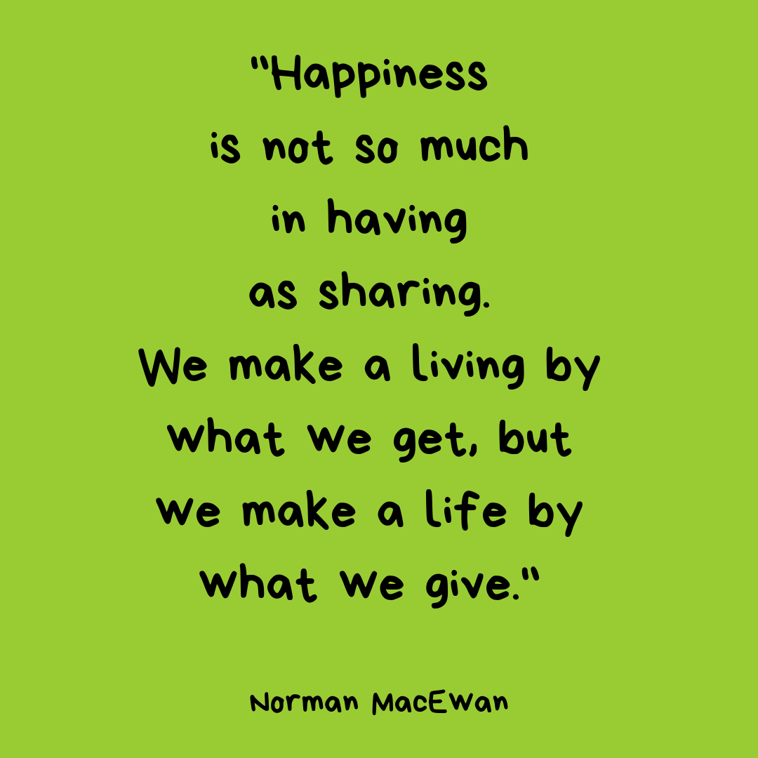 happiness and sharing